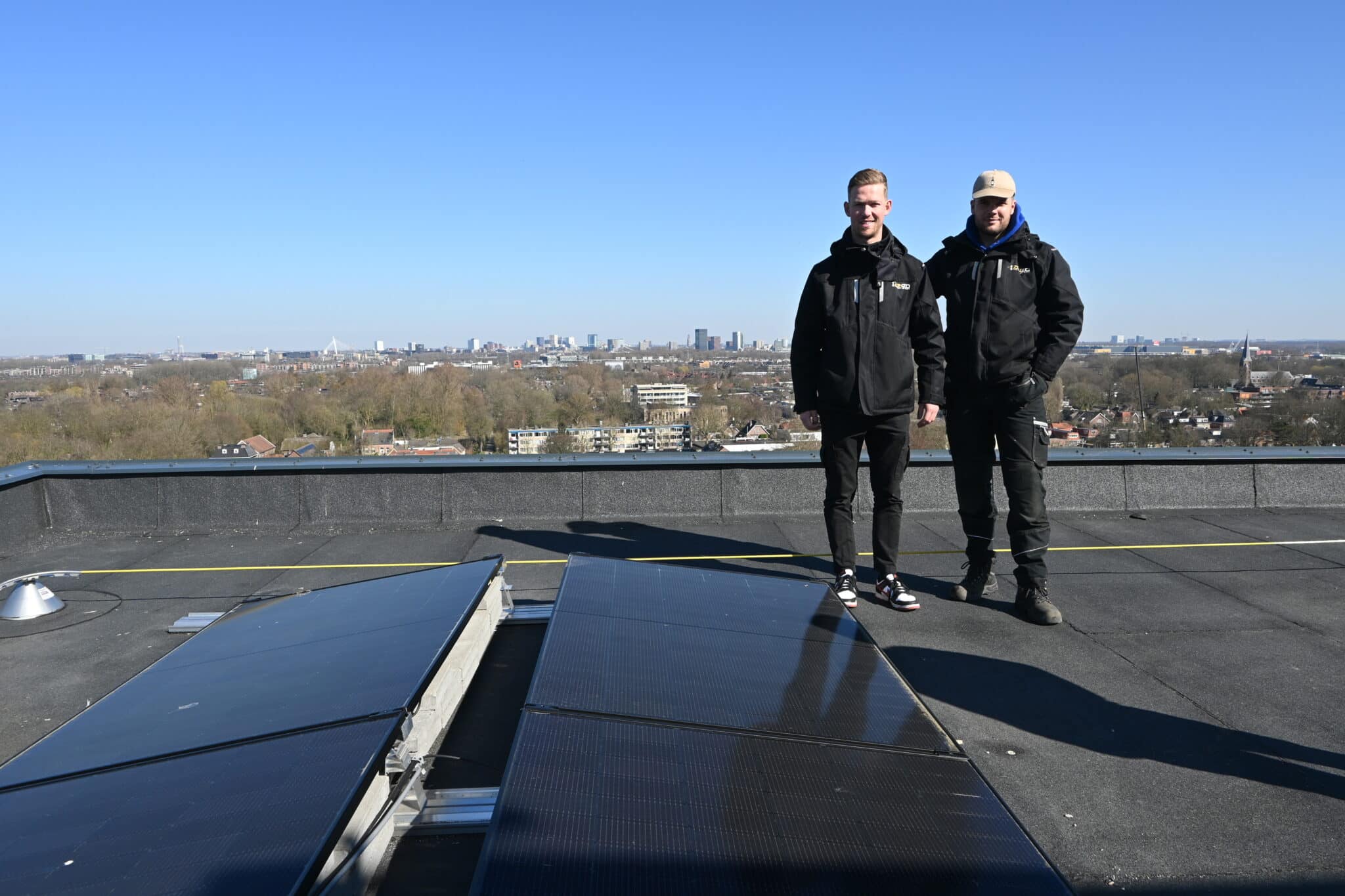 Zonnestroomsysteem op 43 meter hoogte