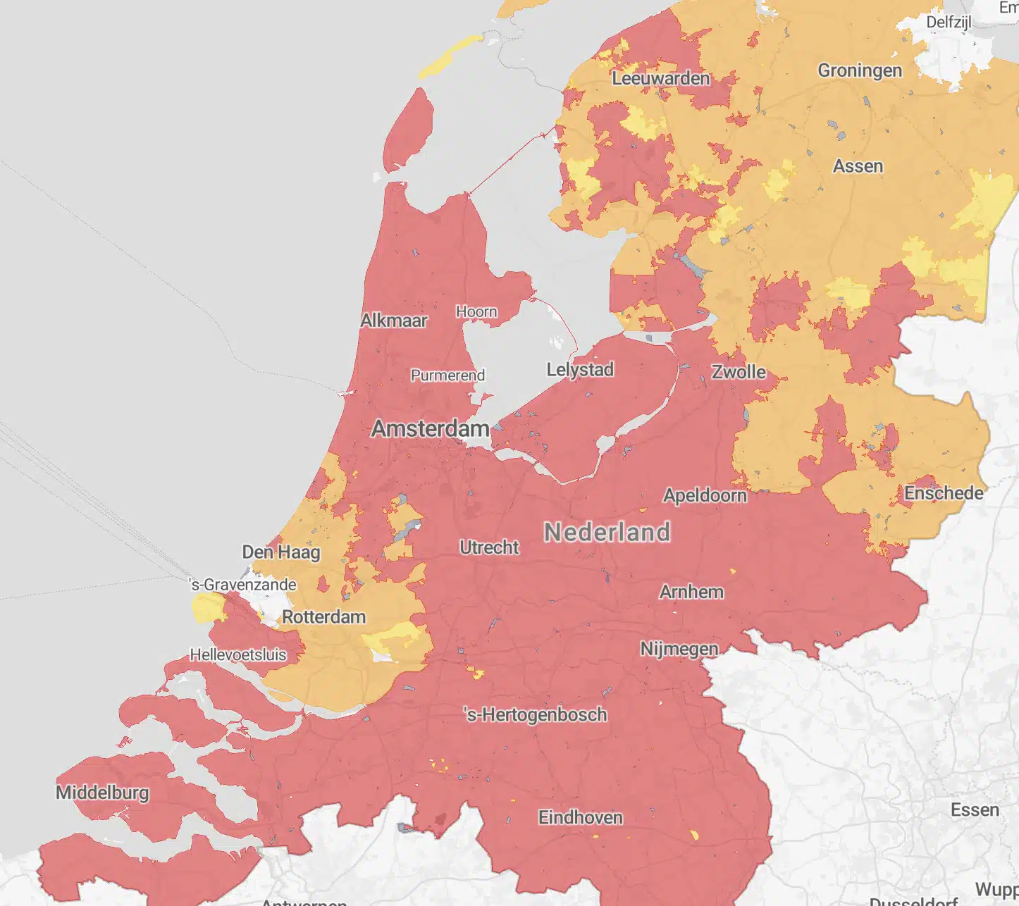 Netcongestie problemen die ervoor zorgen dat bedrijven geen nieuwe stroomaansluiting kunnen krijgen. Deze kaart die is gemaakt door Tennet laat goed zien hoe ernstig de problematiek is. Deze kaart toont de stroomafname kant van het stroomnet. 